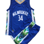 Σετ εμφάνισης μπάσκετ παιδικό Milwaukee Bucks Giannis Antetokounmpo #34 2022-2023