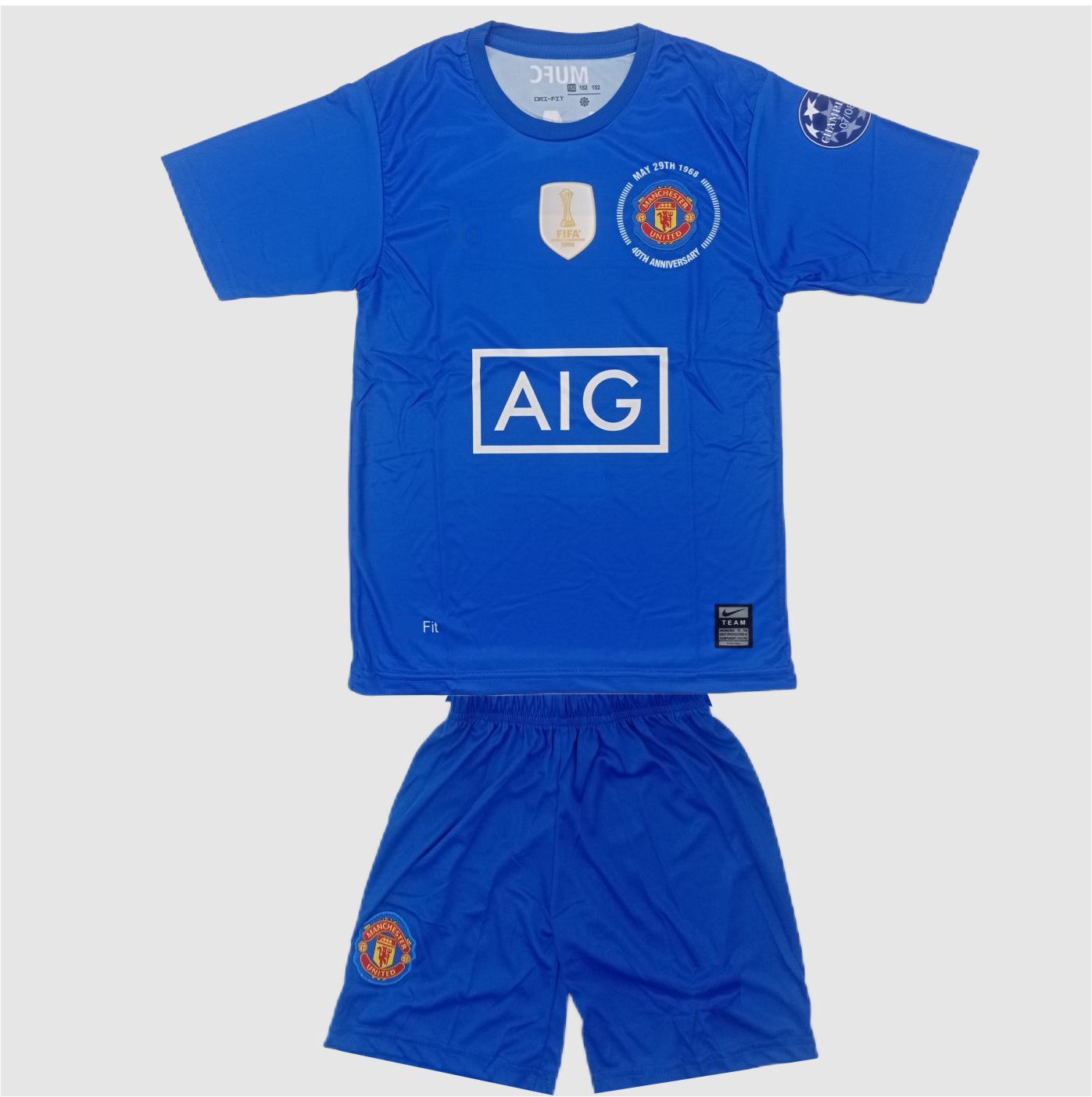 Σετ Ποδοσφαίρου Παιδικό Manchester United Vintage Cristiano Μπλέ 3η εμφάνιση 2008-2009 Replica - Image 4