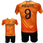 Σετ Ποδοσφαίρου Παιδικό Real Madrid Kylian Mbappé Πορτοκαλί-Μαύρο 2024-2025 Replica