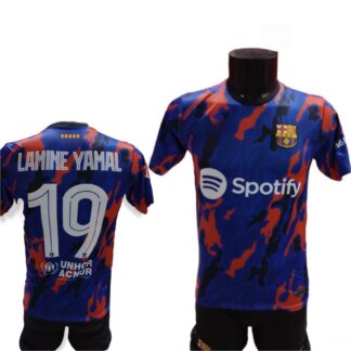 Σετ Ποδοσφαίρου Παιδικό Barcelona Lamine Yamal Μπλε-Κόκκινο 2024-2025 Replica