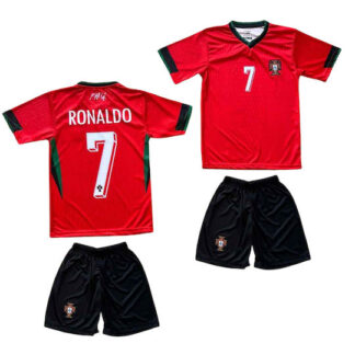 Σετ Ποδοσφαίρου Παιδικό Εθνική Πορτογαλίας Cristiano Ronaldo 2023-2024 Κόκκινο-Μαύρο Replica
