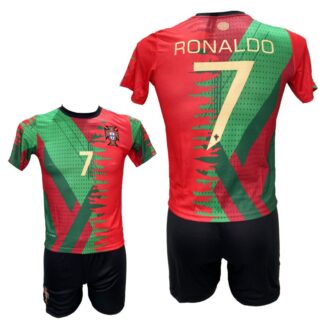 Σετ Ποδοσφαίρου Παιδικό Εθνική Πορτογαλίας Cristiano Ronaldo Κόκκινο-Πράσινο Special Edition Replica