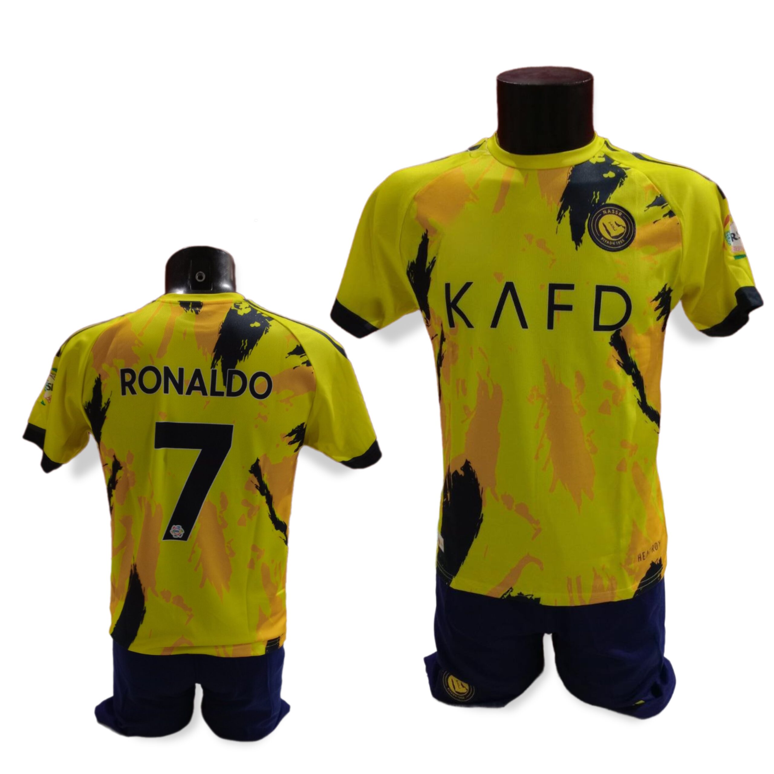 Σετ Ποδοσφαίρου Παιδικό Al Nassr Cristiano Ronaldo Κίτρινο Μπλέ 3η εμφάνιση 2025-2026 Replica