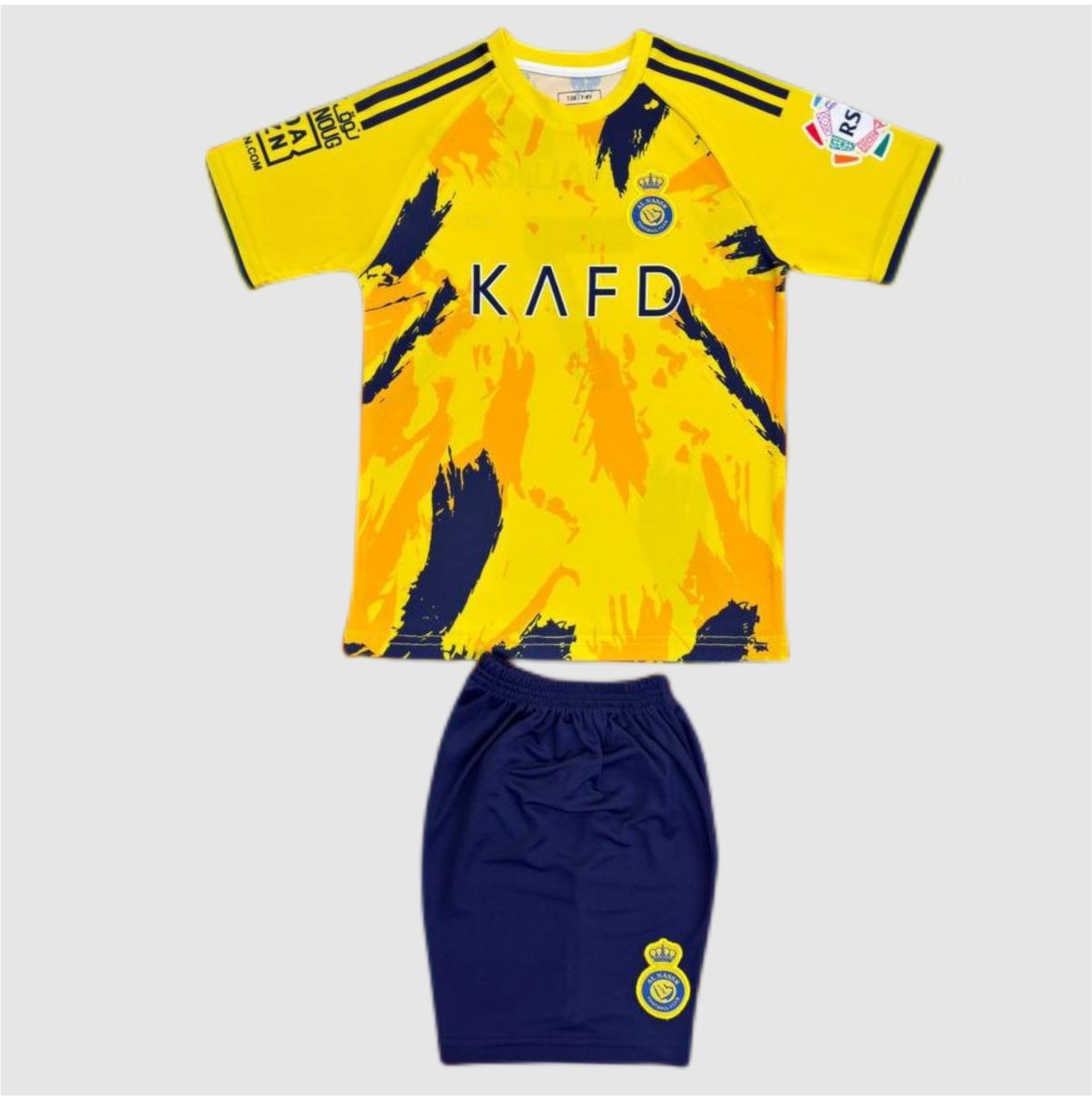 Σετ Ποδοσφαίρου Παιδικό Al Nassr Cristiano Ronaldo Κίτρινο Μπλέ 3η εμφάνιση 2025-2026 Replica - Image 3