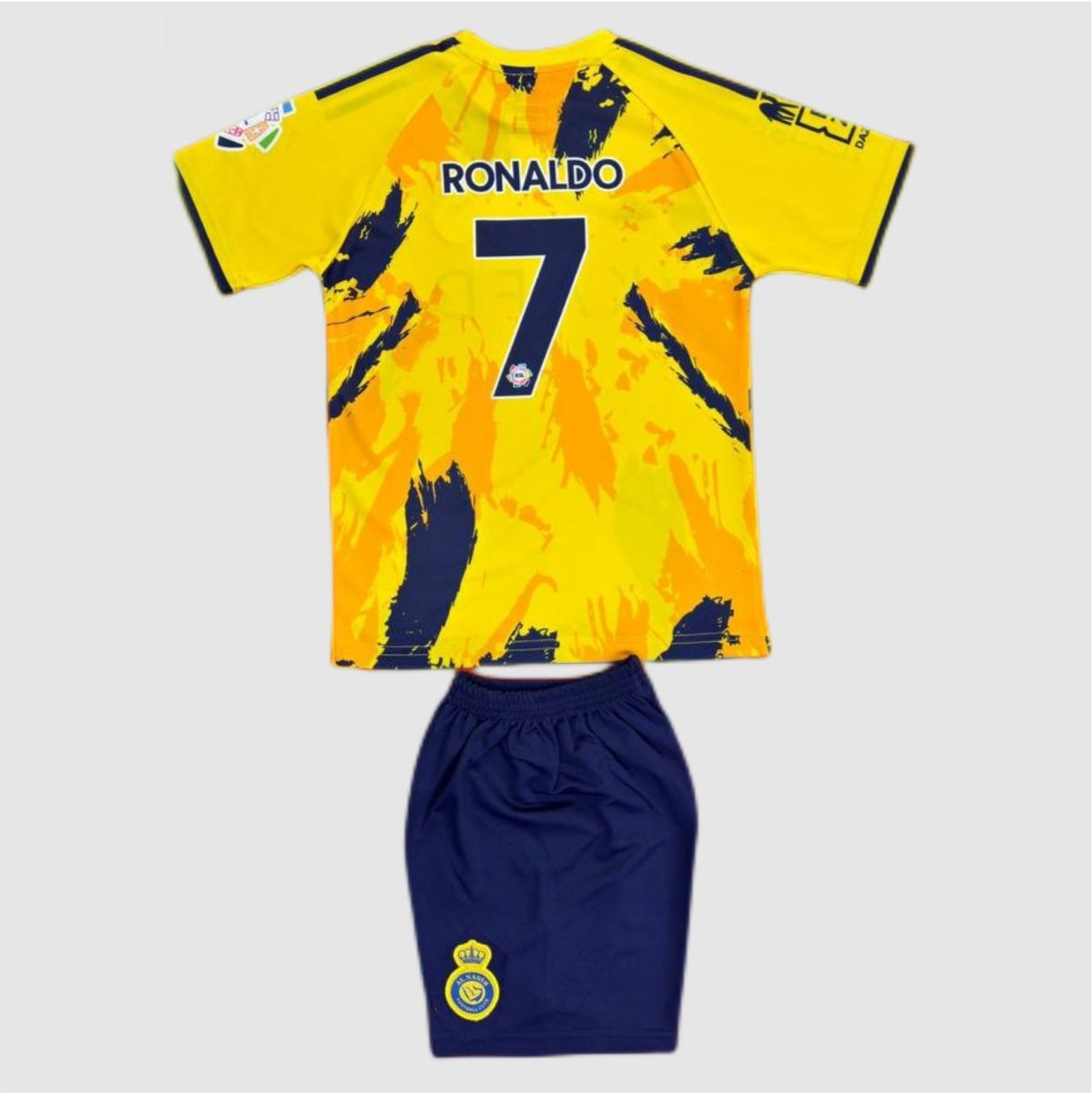 Σετ Ποδοσφαίρου Παιδικό Al Nassr Cristiano Ronaldo Κίτρινο Μπλέ 3η εμφάνιση 2025-2026 Replica - Image 2